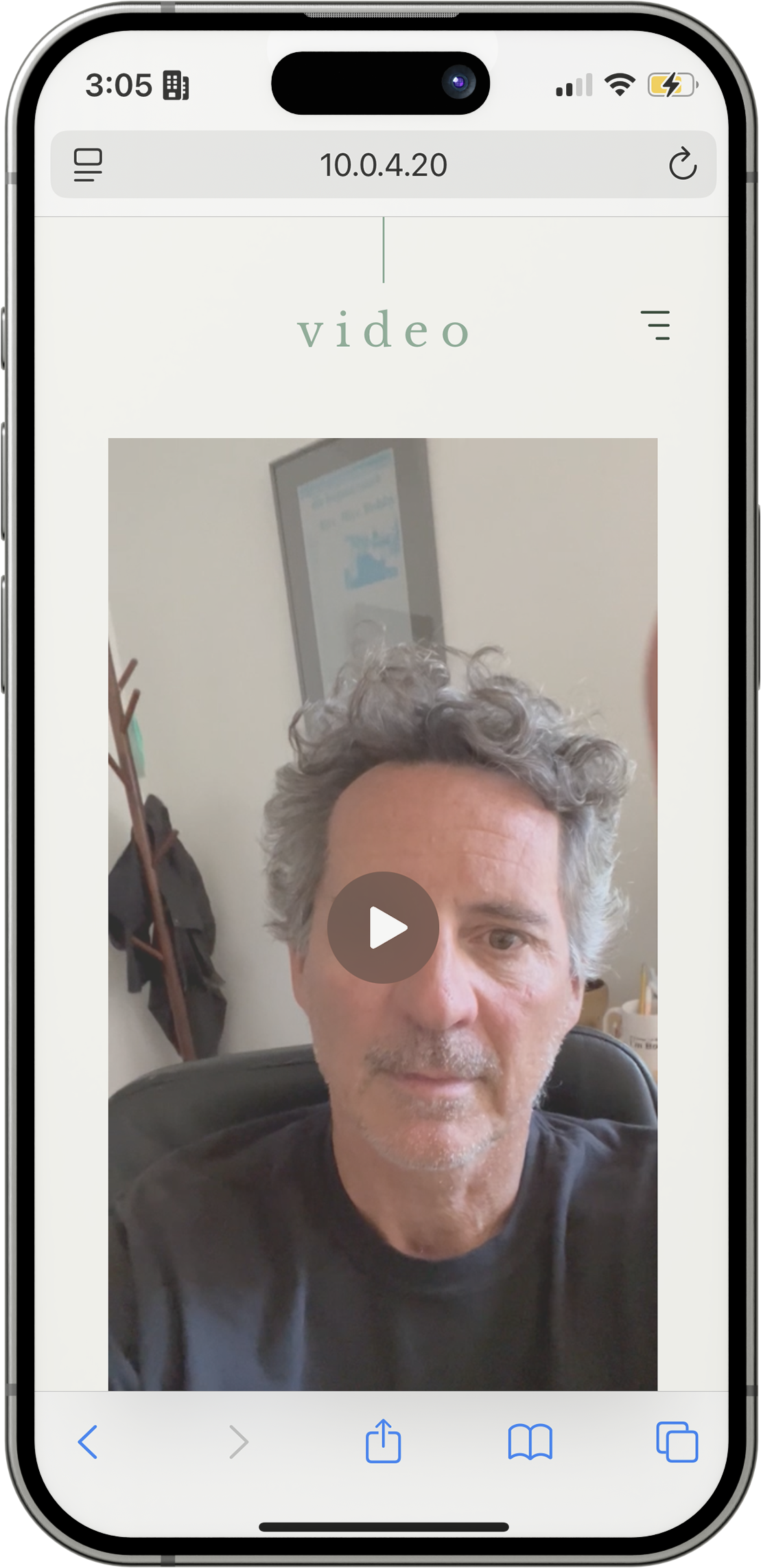 Screenshot of the video section of a tribute